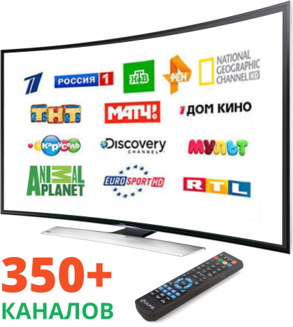 Телевизор с логотипами ТВ-каналов